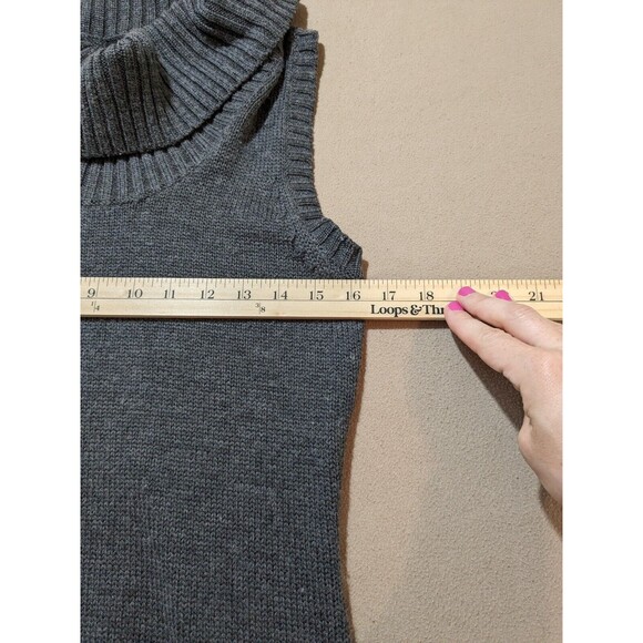 Jacob Women's Gray Wool Cowl Neck Long Sweater Vest Size Medium - Picture 8 of 9